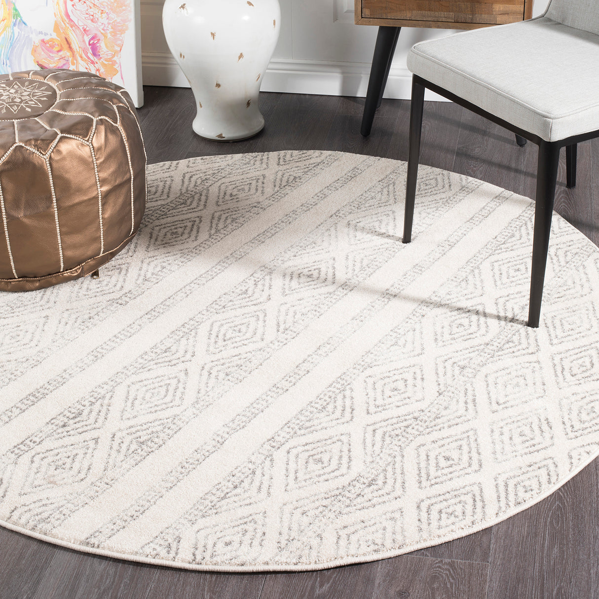 Oasis 450 Grey Round Rug