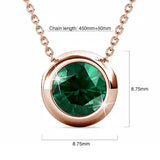 Krystal Couture Opulence Pendant Necklace Embellished with Emerald SWAROVSKI Crystals in Rose Gold