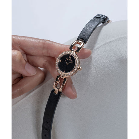 Furla Arco Chain Rose Gold Tone & Black