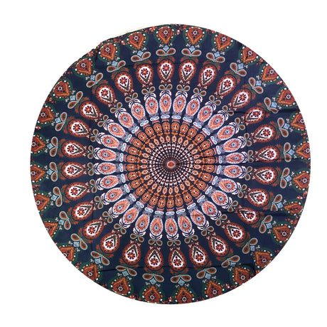 TODO Luxury Edition Chiffon Digital Print Beach Throw Yoga - Navy