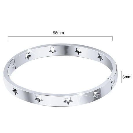 Bullion Gold Bellatrix Star White Gold Layered Bangle
