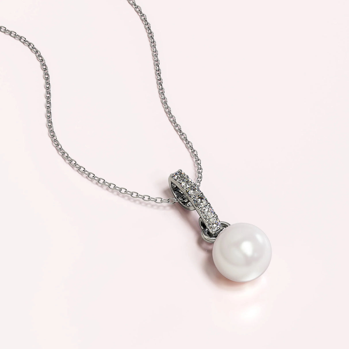 Krystal Couture Luminous Pearl Pendant Necklace in White Gold Adorned with Crystals from Swarovski