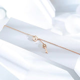 Bullion Gold Flower pattern key & lock in Rose Gold Layered Steel Jewellery