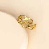 Bullion Gold Adjustable Imperial Chain Link Ring in Gold Layered