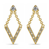 Boxed Luxury V Shaped Gold Set Embellished with SWAROVSKI® Crystals