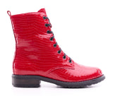 Bosccolo Womens Boots - Red Crocodile