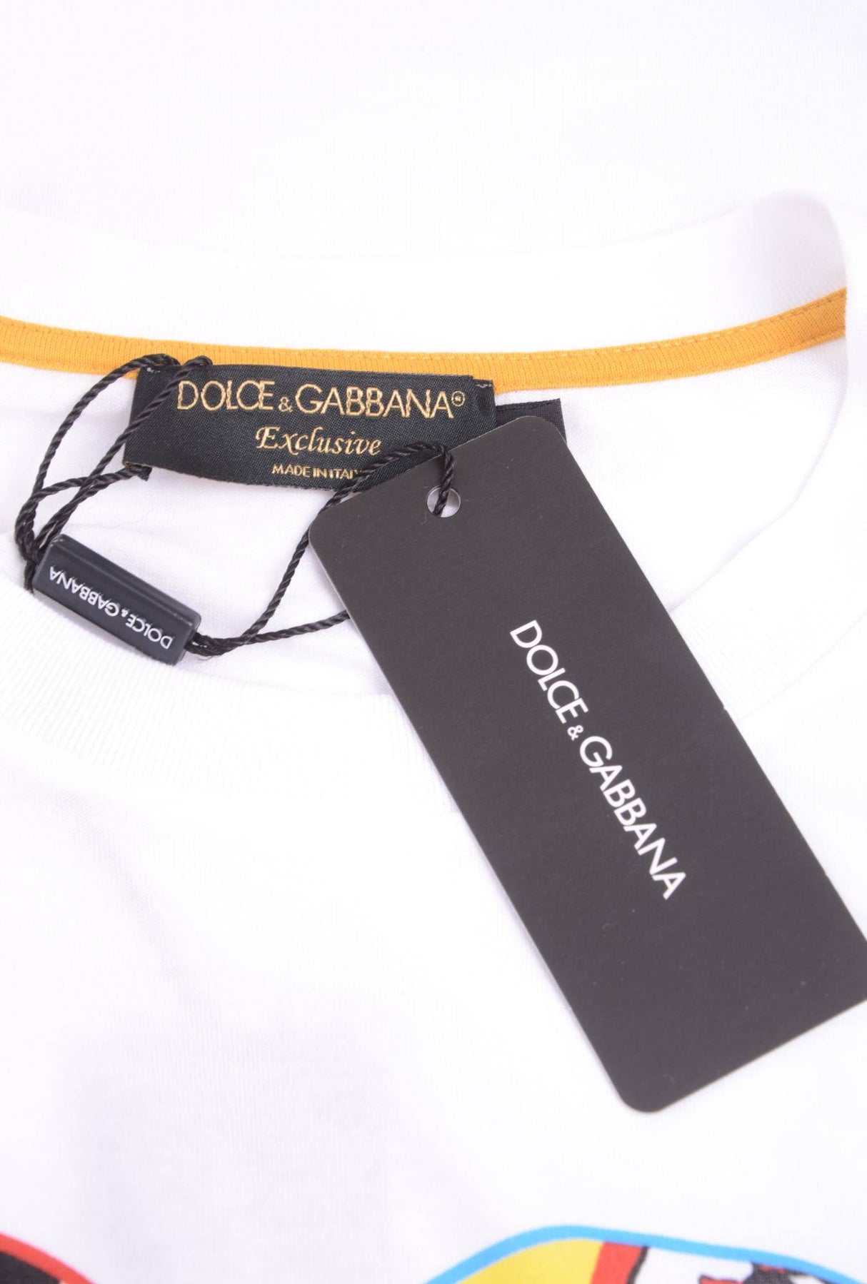 Dolce & Gabbana Men Carretto Patch Mix Short Sleeve T-shirt
