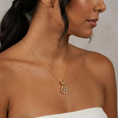 Krystal Couture Twist Pendant Necklace Embellished with SWAROVSKI Crystals