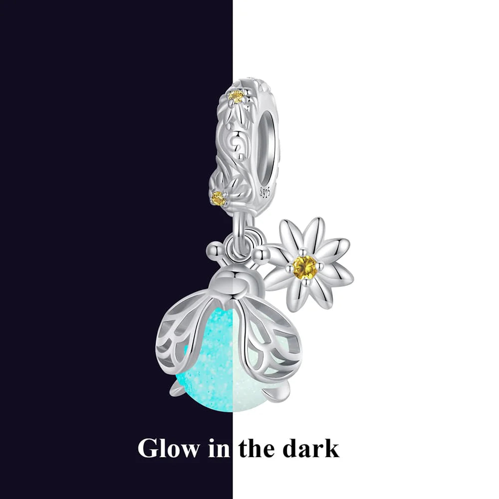 Solid 925 Signature Silver Bug Sparkle Charm