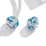 Solid 925 Sterling Silver Azure Egg Pandora Inspired Charm