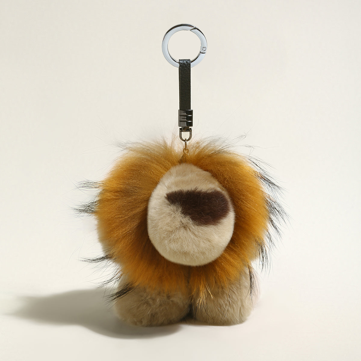 Fluffy Lion Plushie Bag Charm - Tan
