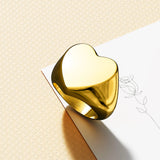 Bullion Gold Heart's Desire Signet Gold Layered Ring in 16mm