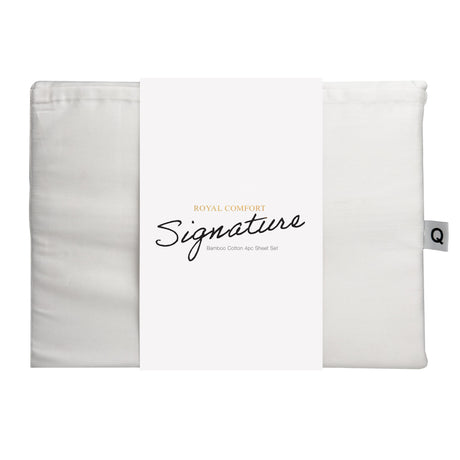 Royal Comfort Signature Bamboo Cotton Sheet Set- White