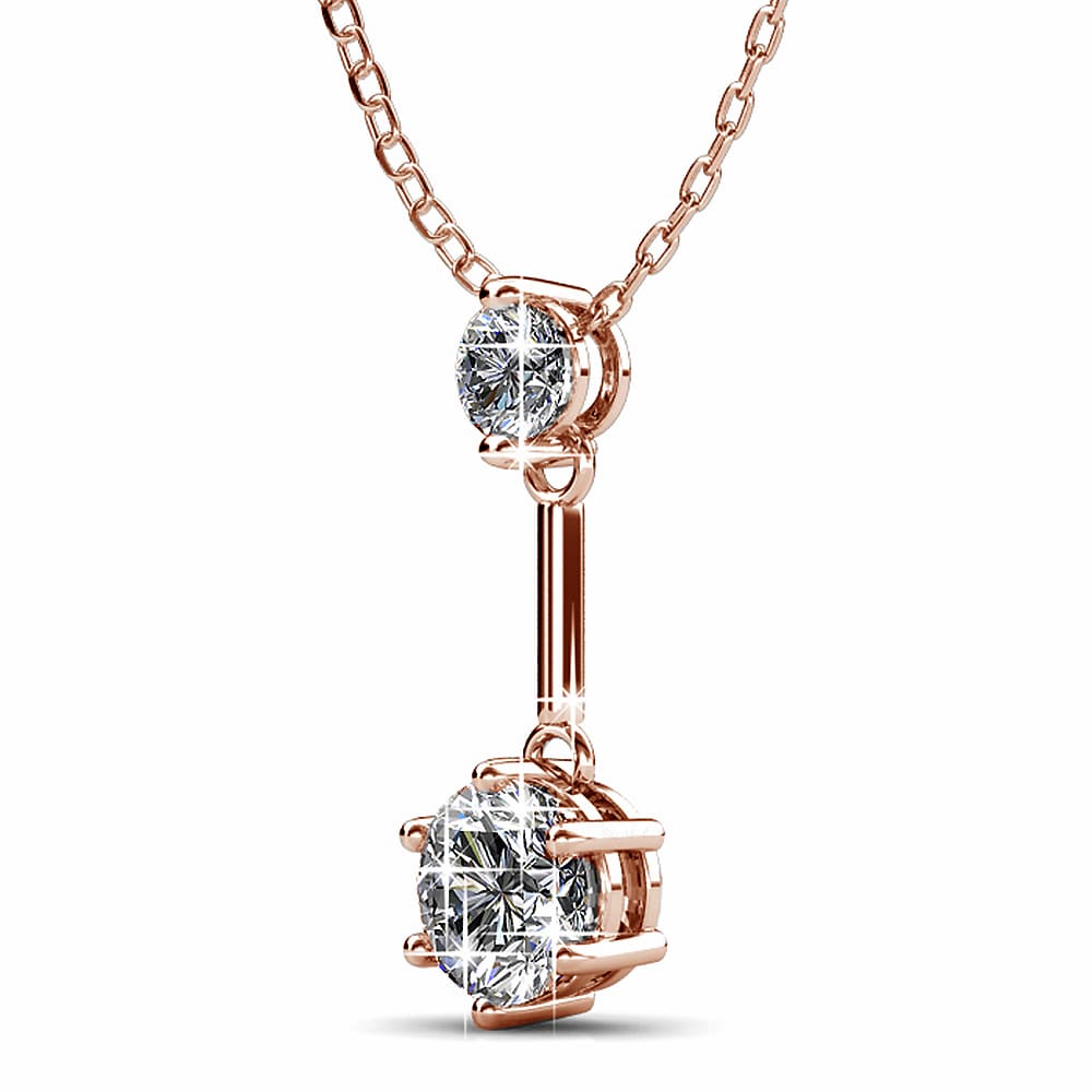 Krystal Couture Divine Crystal Long Pendant Necklace in Rose Gold Embellished with Crystals from SWAROVSKI