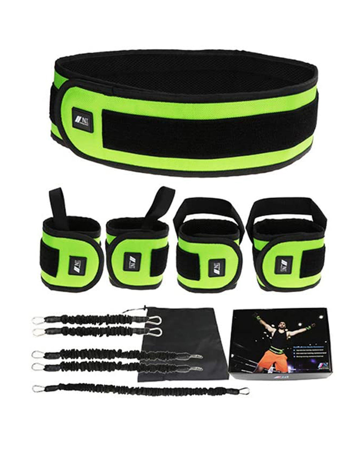 TODO 150lbs Resistance Trainer Band Set Muscle Training Belt Boxing Pilates Ankle Wrist Advanced Bounce Straps