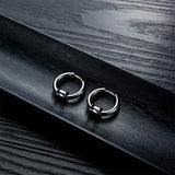 Bullion Gold Round Hoop White Gold Layered Earrings