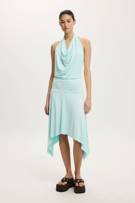 Cotton On Women's Sandy Cowl Neck Midi Dress - Lagoon Lullaby