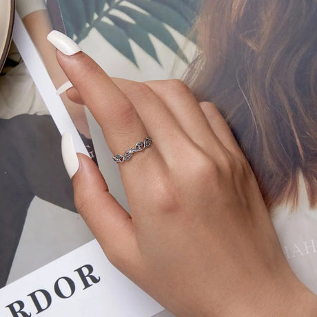 Solid 925 Sterling Silver Entwined Garden Ring