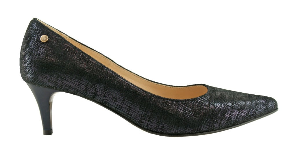 Bosccolo Womens Spike Heels Linen - Navy Blue