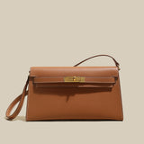 Camille Palm-Grain Calfskin Shoulder Bag - Brown