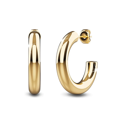 Bullion Gold Creole C-Hoop Gold Layered Earrings