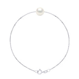 Bracelet Real Cultured Freshwater Pearl Round 8-9 mm - Natural Pearl White - Longueur 18 cm