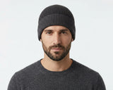 Cherry Red 2 Tone Beanie - Dark Grey/Black