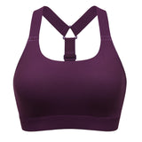 Power On Racerback High Impact Adjustable Padded Wireless Bra - Purple