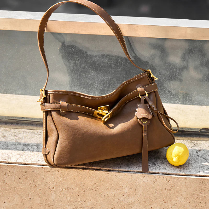 Nalandu Luxe Fortune Chime Slouch Shoulder Bag - Brown