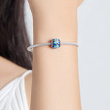 Solid 925 Sterling Silver Calming Blue Pandora Inspired Bead Charm