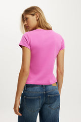 Cotton On Women's 90 S Baby Tee - Magenta Haze