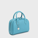TOGO Leather Mini Bowling Top-Handle Bag - Blue