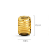 Bullion Gold Ridged Hoop Gold layered Stud Earrings