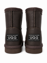 Australian Leather Ugg Kids Classic Leather Short - Chocolate - AU12