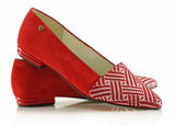Bosccolo Womens Ballerina - Red Suede