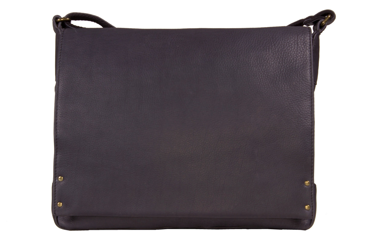 Mens Navy Leather Bag
