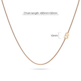 Bullion Gold Bold Alphabet Letter Initial Charm Necklace in Rose Gold Tone