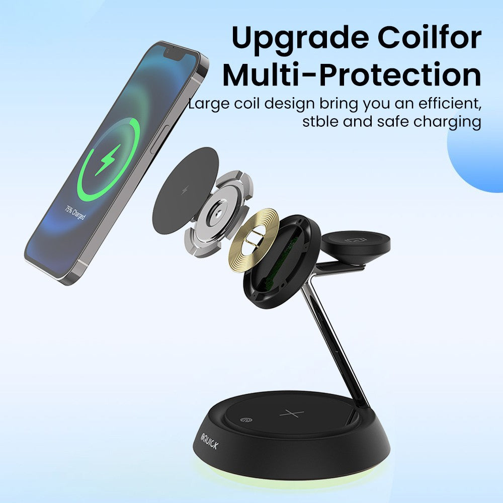 iQuick Twig 2 Multi Functions Wireless Charger with LED Ambient Light - White