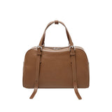 Nalandu Vintage Leather Bowling Bag - Camel