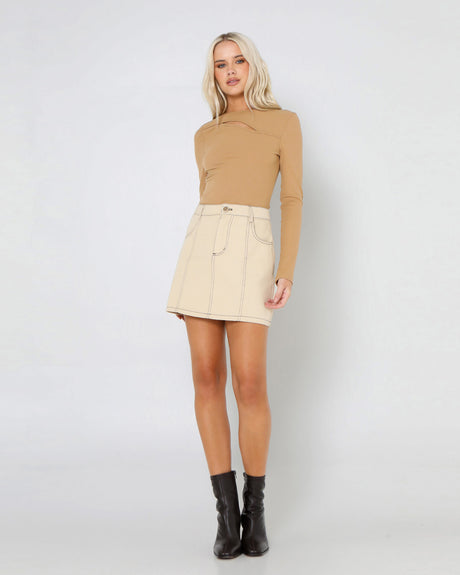 Lost In Lunar Women's Artia Mini Skirt - Stone