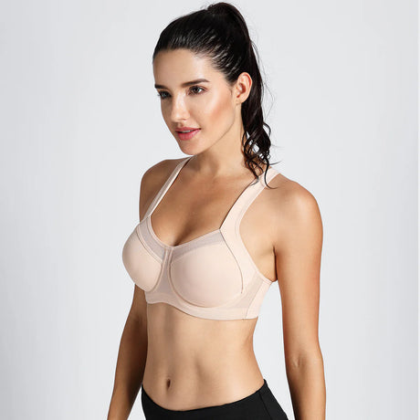No Bounce High Support Workout Bra - Nude