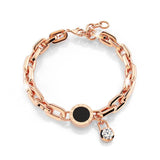 Bullion Gold Roman Numeral Bracelet in Rose Gold Layered Steel Jewellery