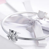 Solid 925 Sterling Silver Vintage Inspired Antique Alphabet Charm