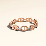 Bullion Gold Mariner Link Ring In Rose Gold
