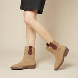 Knit Cowboy Boots - Apricot