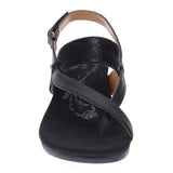 Revere Honolulu Back Strap Wedge - Onyx/Black Lizard