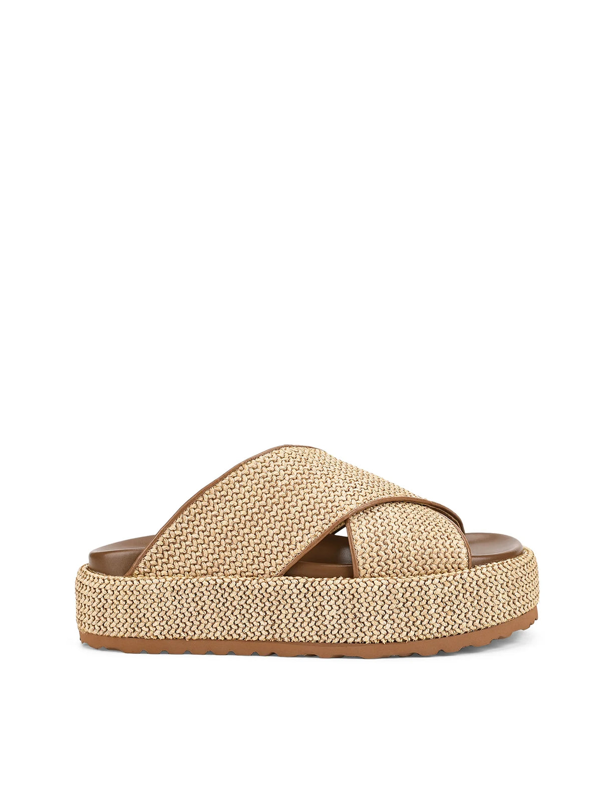 Siren Flatform Sandals - Natural Weave & Tan