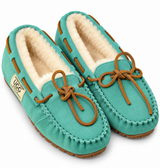Australian Leather Ugg Moccasin Slippers - Aqua - AU5