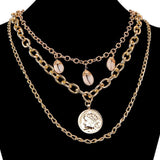 Multilayer 3 Piece Beach Inspired Seashell Charm Layering Gold Necklace