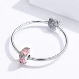 Solid 925 Sterling Silver Blush Pink Charm